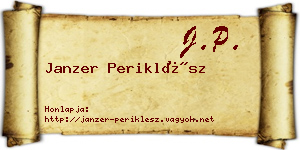Janzer Periklész névjegykártya